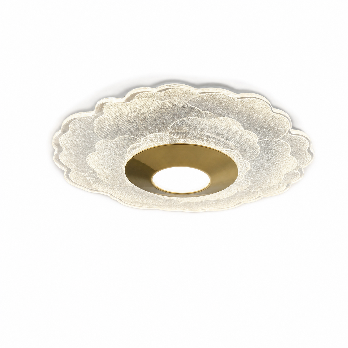 
Crystal Flower LED Flush Ceiling Light — Scalloped Petal Hallway Fixture