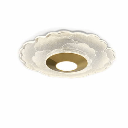 Crystal Flower LED Flush Ceiling Light — Scalloped Petal Hallway Fixture