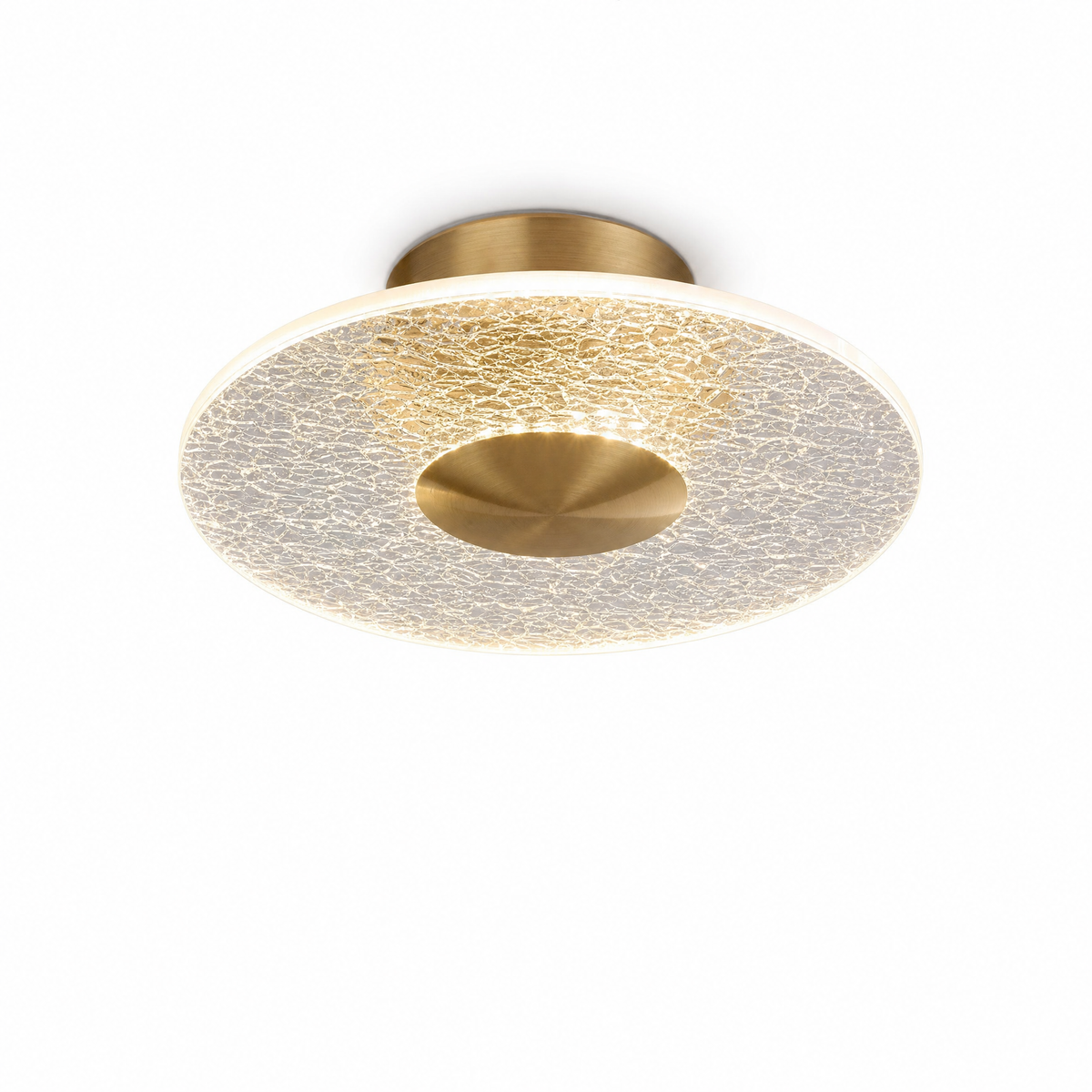 
Crystal Halo LED Flush Ceiling Light — Cut Crystal Ring Hallway Fixture