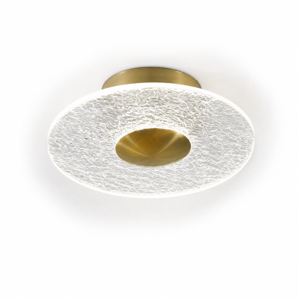 
Crystal Halo LED Flush Ceiling Light — Cut Crystal Ring Hallway Fixture
