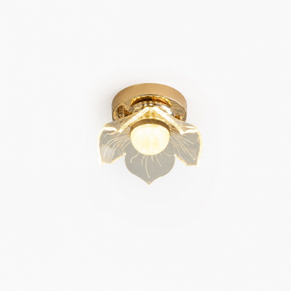 Crystal Lotus LED Flush Ceiling Light — Petal Hallway & Entryway Fixture