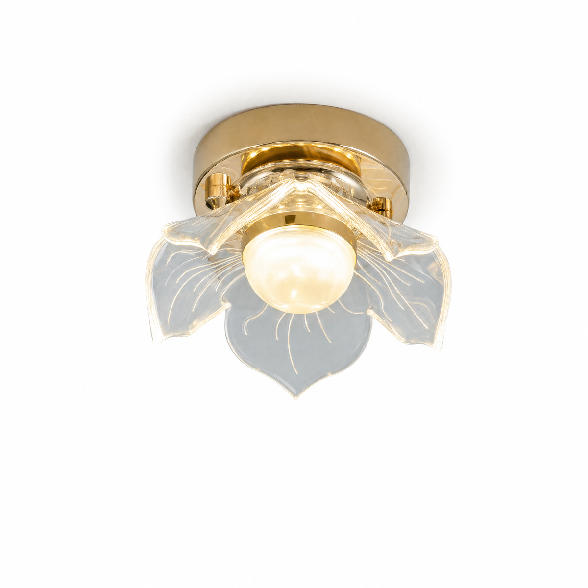 
Crystal Lotus LED Flush Ceiling Light — Petal Hallway & Entryway Fixture