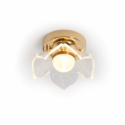Crystal Lotus LED Flush Ceiling Light — Petal Hallway & Entryway Fixture