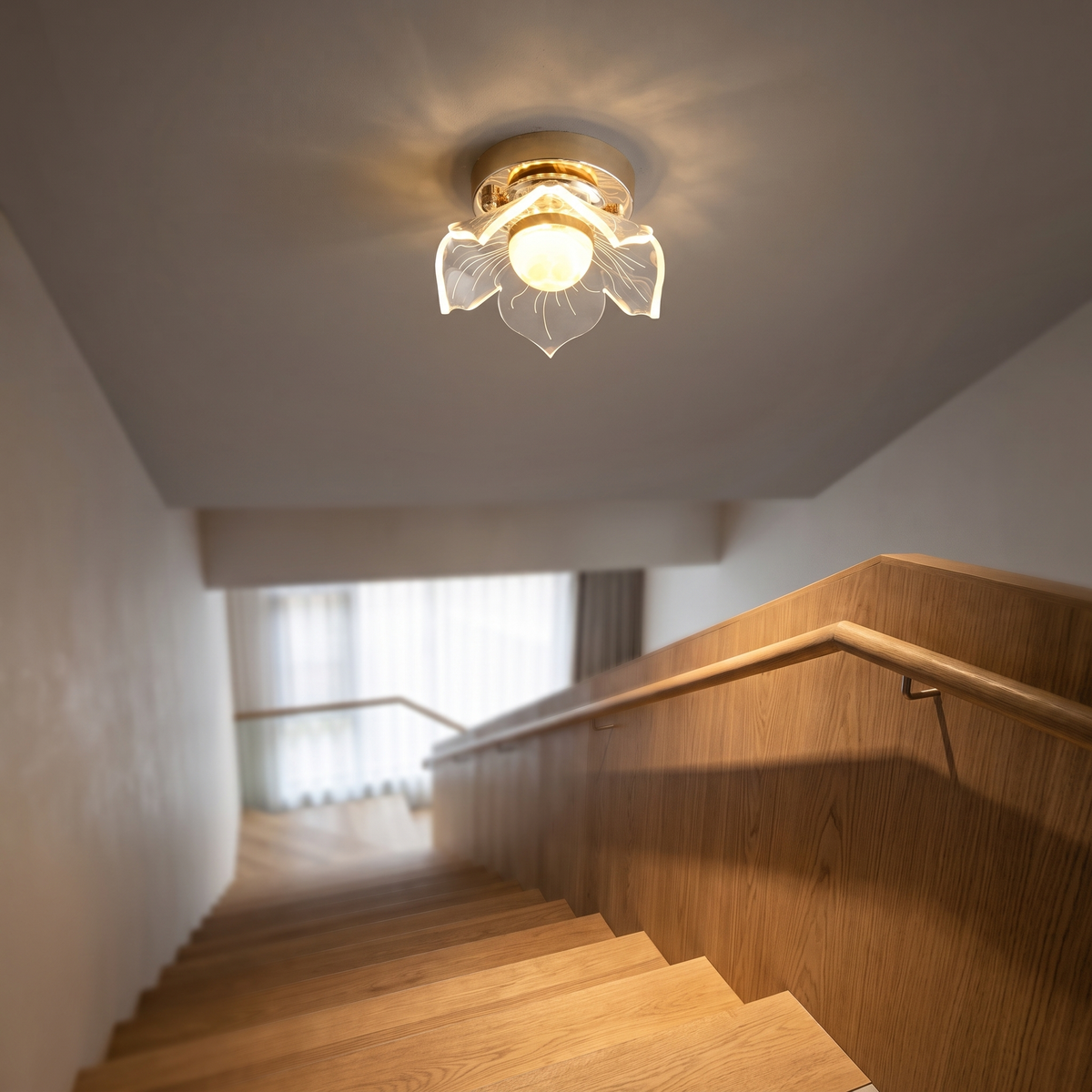 
Crystal Lotus LED Flush Ceiling Light — Petal Hallway & Entryway Fixture