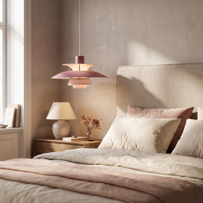Tiered Louvre Pendant Light — Modern Layered Aluminium Dining Ceiling Lamp