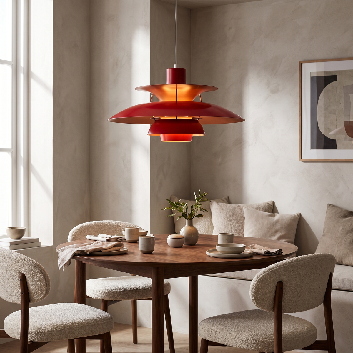 
Tiered Louvre Pendant Light — Modern Layered Aluminium Dining Ceiling Lamp
