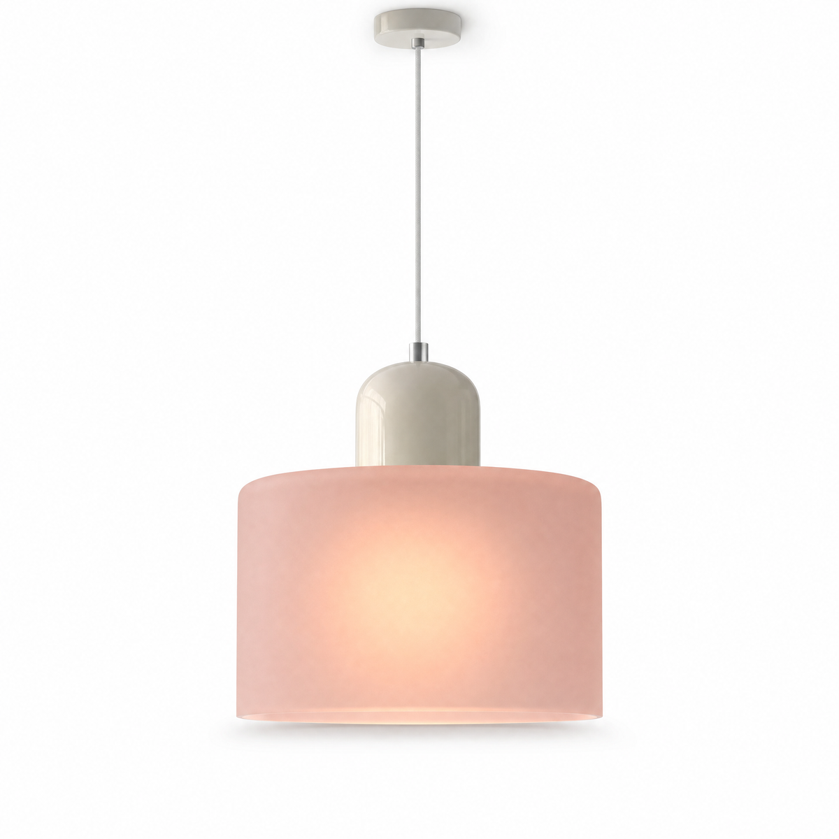
Frosted Glass Cylinder Pendant Light — Minimalist Diffused LED Ceiling Lamp