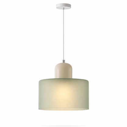 Frosted Glass Cylinder Pendant Light — Minimalist Diffused LED Ceiling Lamp