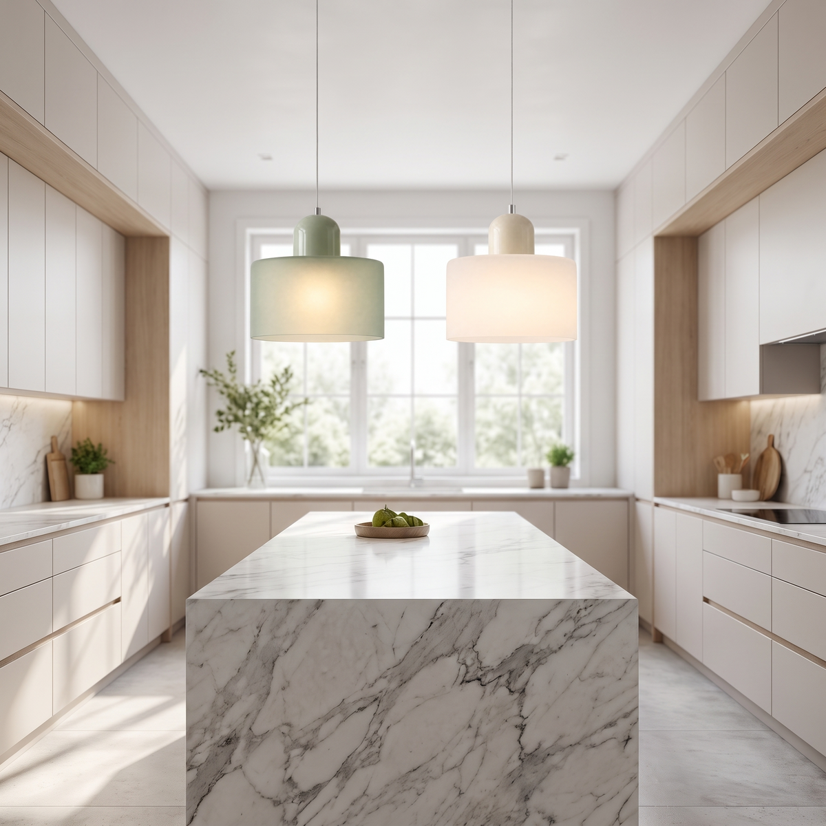 
Frosted Glass Cylinder Pendant Light — Minimalist Diffused LED Ceiling Lamp