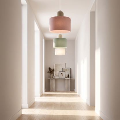 Frosted Glass Cylinder Pendant Light — Minimalist Diffused LED Ceiling Lamp